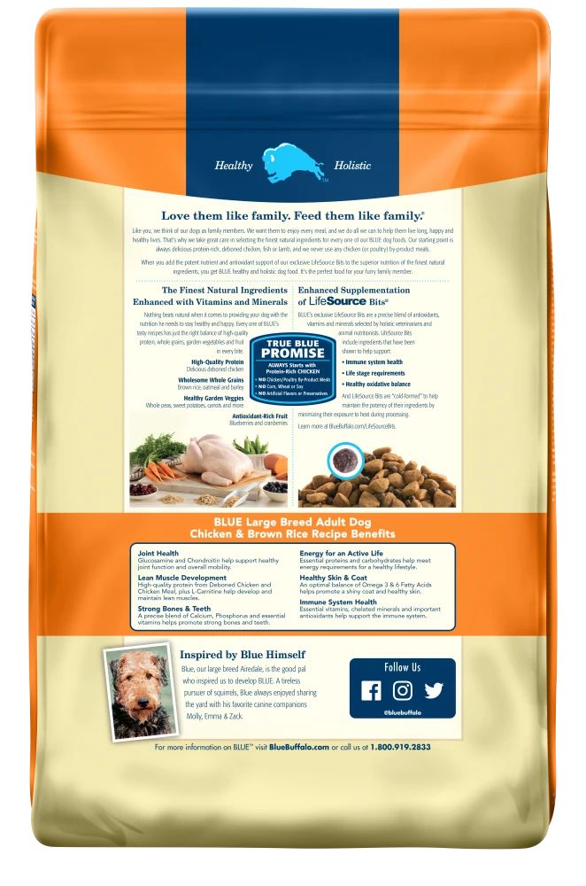 Blue Buffalo Life Protection Natural Chicken & Brown Rice Recipe Large Breed Adult Dry Dog Food - Image 2