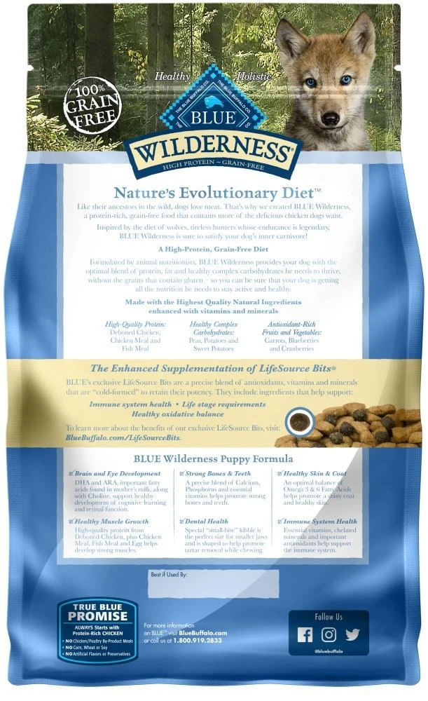 Blue Buffalo Wilderness Puppy Grain Free Chicken Dry Food - Image 2