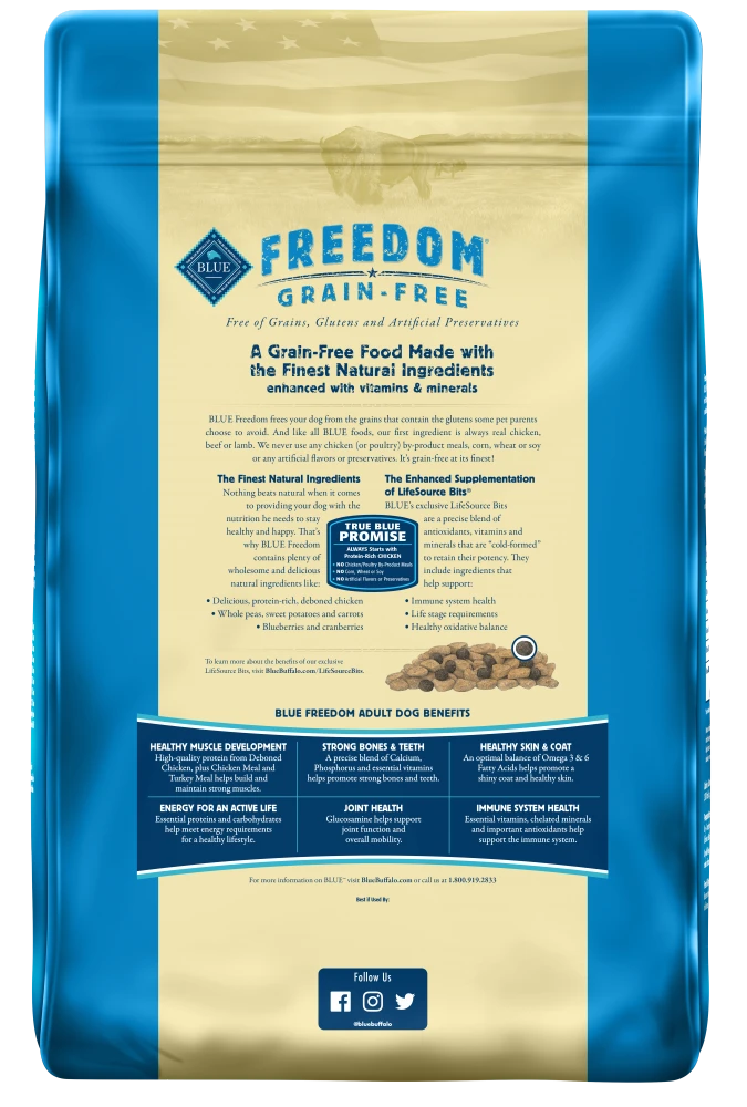 Blue Buffalo Freedom Grain Free Chicken Recipe Adult Dry Dog Food - Image 2