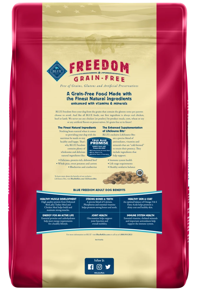 Blue Buffalo Freedom Grain-Free Adult Beef Recipe Dry Dog Food - Image 2