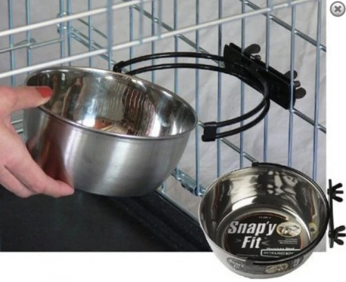 Midwest Stainless Steel Snap'y Fit Water And Feed Bowl - Image 2