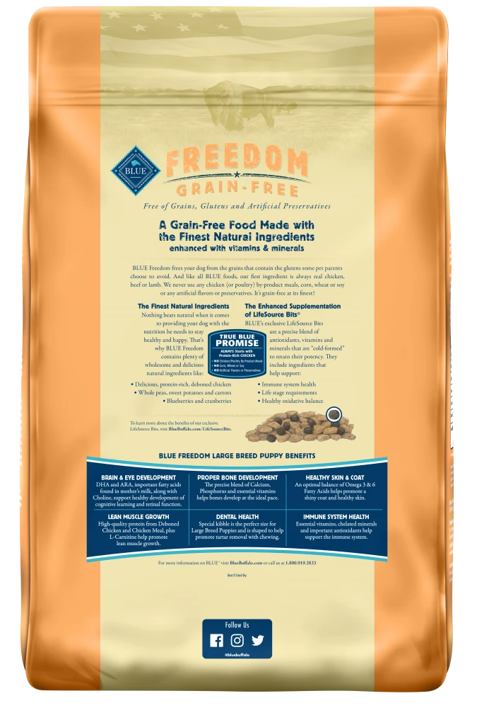 Blue Buffalo Freedom Large Breed Puppy Chicken Recipe Dry Dog Food - Image 2