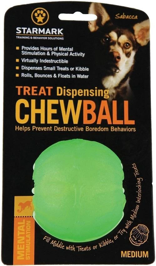 Starmark Treat Dispensing Chew Ball Dog Toy - Image 2