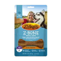 Zukes Z-Bones Grain Free Clean Carrot Crisp Dental Dog Treats