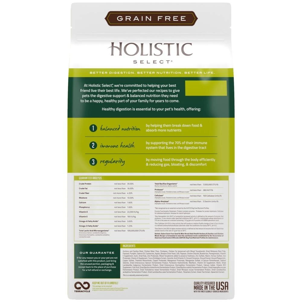 Holistic Select Natural Grain Free Small And Mini Breed Anchovy, Sardine, And Chicken Meal Dry Dog Food - Image 2