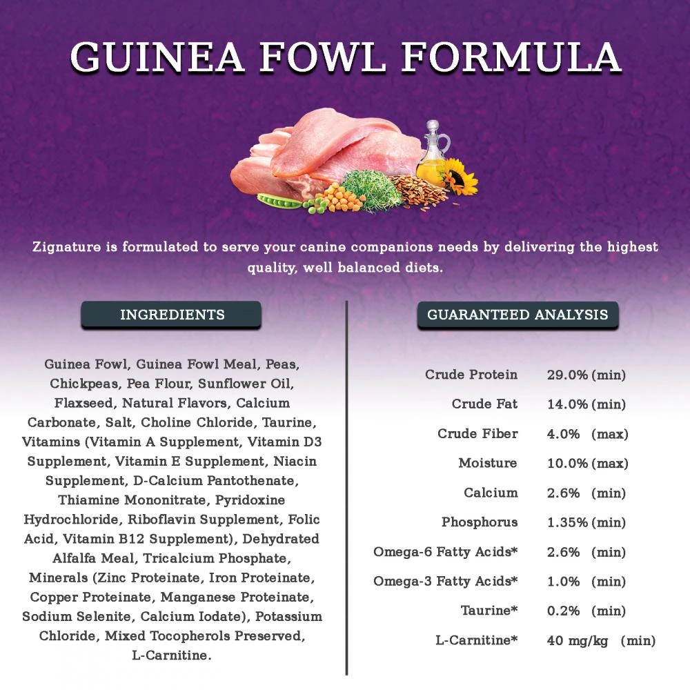 Zignature Limited Ingredient Diet Grain Free Guinea Fowl Recipe Dry Dog Food - Image 3