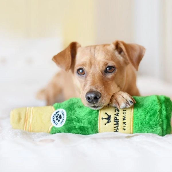 ZippyPaws Happy Hour Crusherz Champagne Plush Dog Toy - Image 4