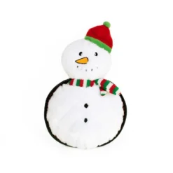 ZippyPaws Z-Stitch Grunterz Holiday Snowman Plush Dog Toy
