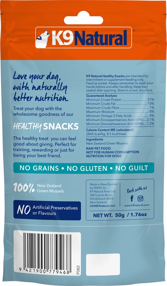 K9 Natural Healthy Bites Freeze Dried Green Mussels Dog Treats - Image 2