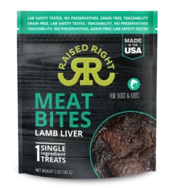 Raised Right Meat Bites Lamb Liver Single Ingredient Treats