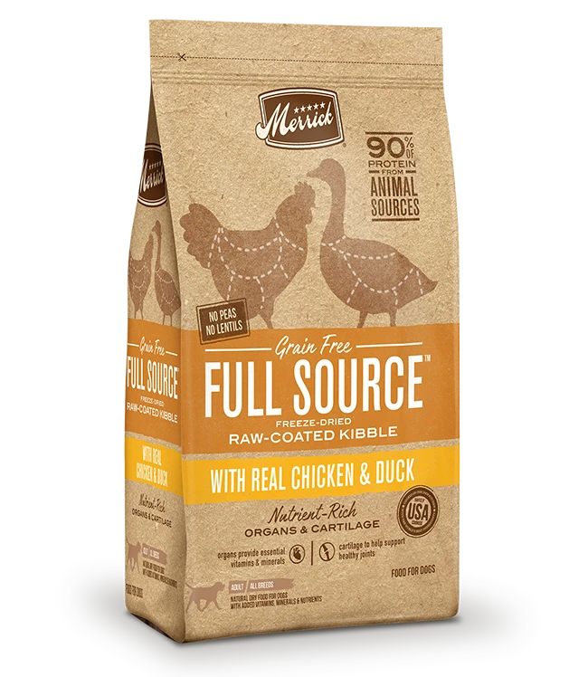 Merrick Full Source Grain Free Raw-Coated Kibble With Real Chicken & Duck Dry Dog Food