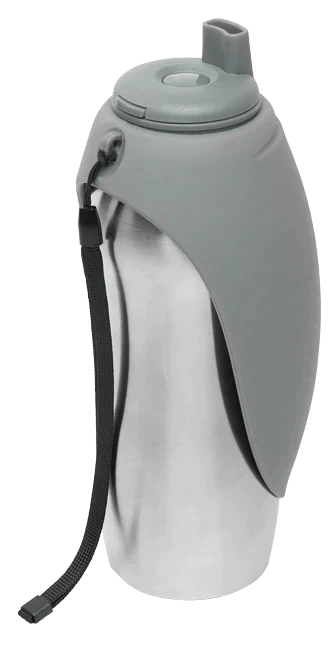 Messy Mutts Stainless Steel Travel Water Bottle With Silicone Flip Up Bowl - Image 3