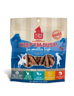 Plato Keep’Em Busy Duck & Blueberry Meat Sticks For Smaller Toys