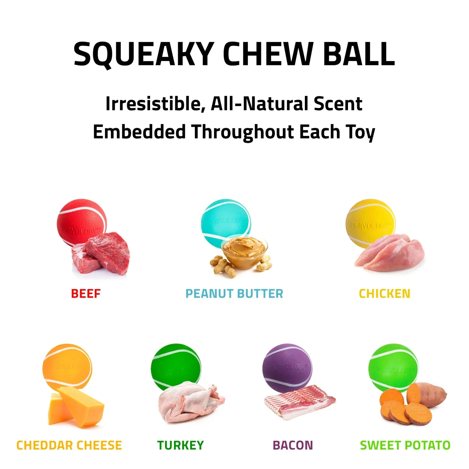 Playology Squeaky Chew Ball Chicken Scent - Image 11