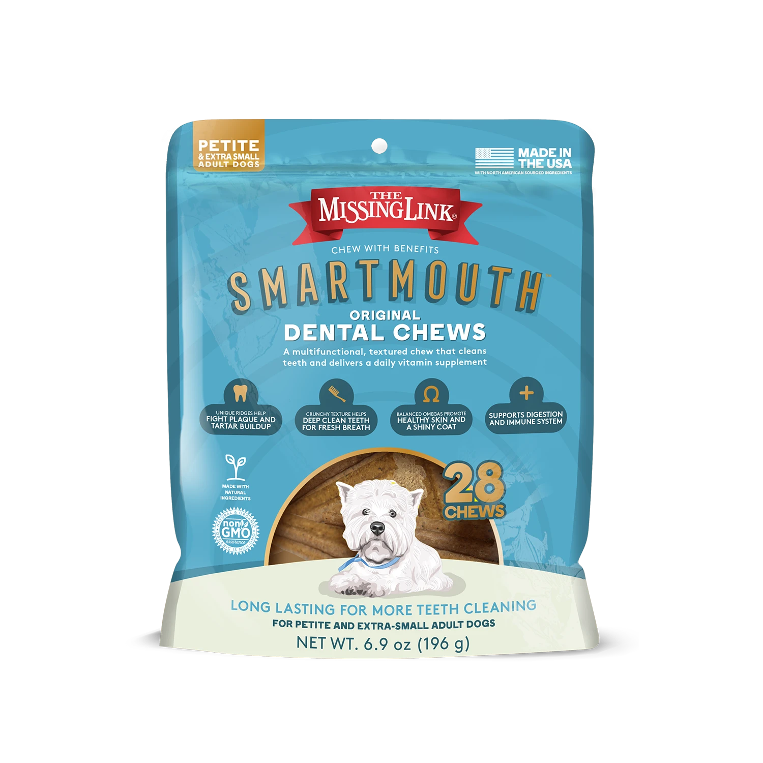 The Missing Link® Smartmouth™ Dental Chews For Petite/Extra Small Dogs, 28 Count