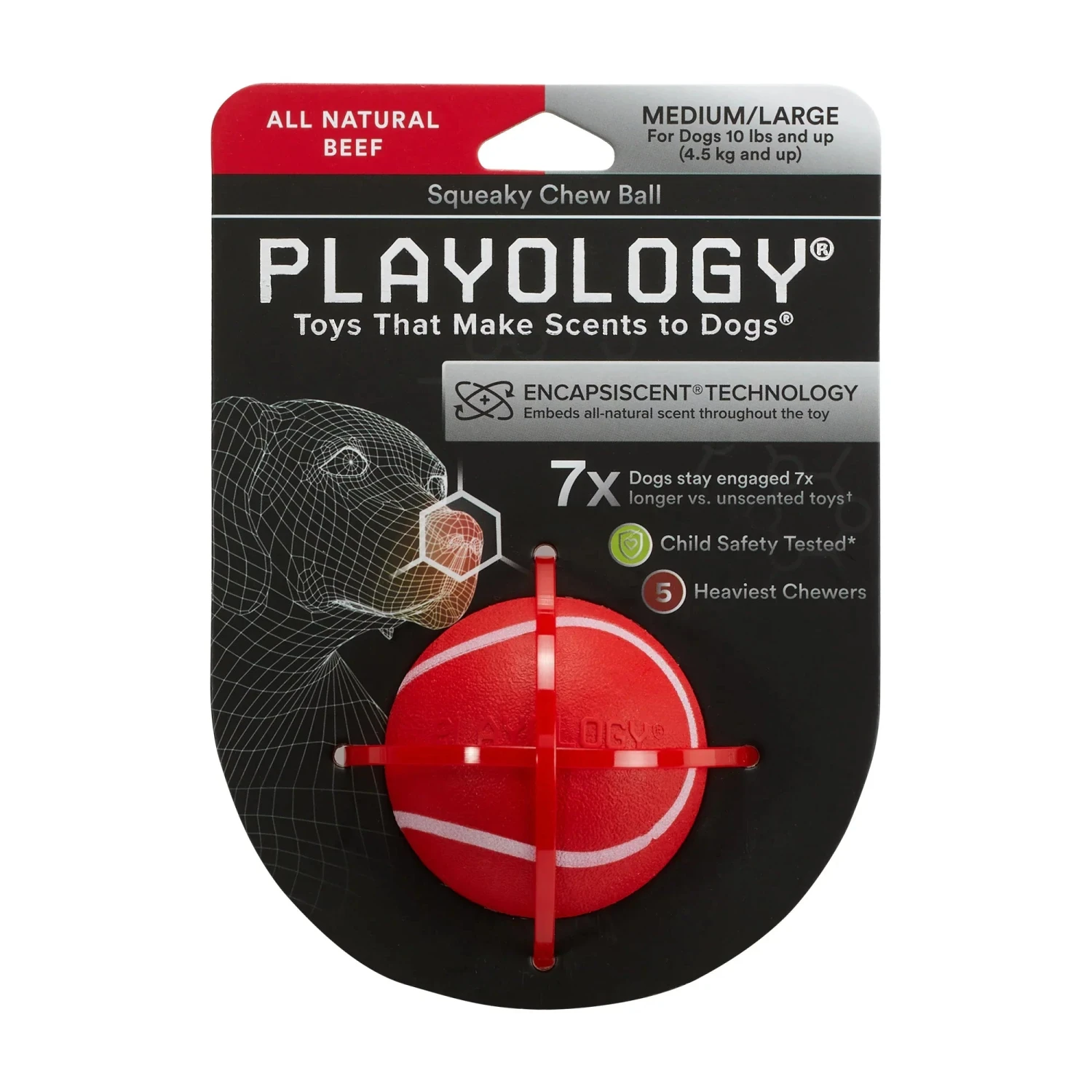 Playology Squeaky Chew Ball Chicken Scent - Image 4