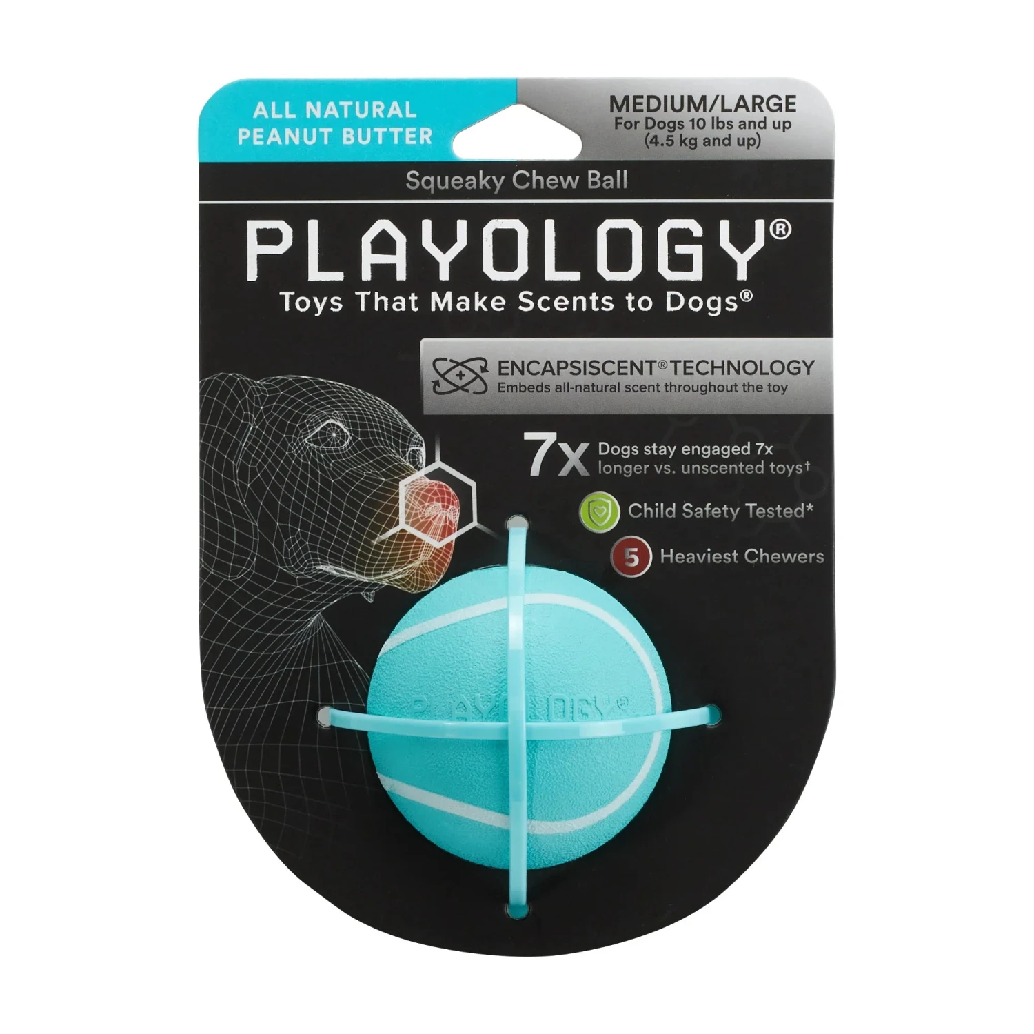 Playology Squeaky Chew Ball Chicken Scent - Image 2