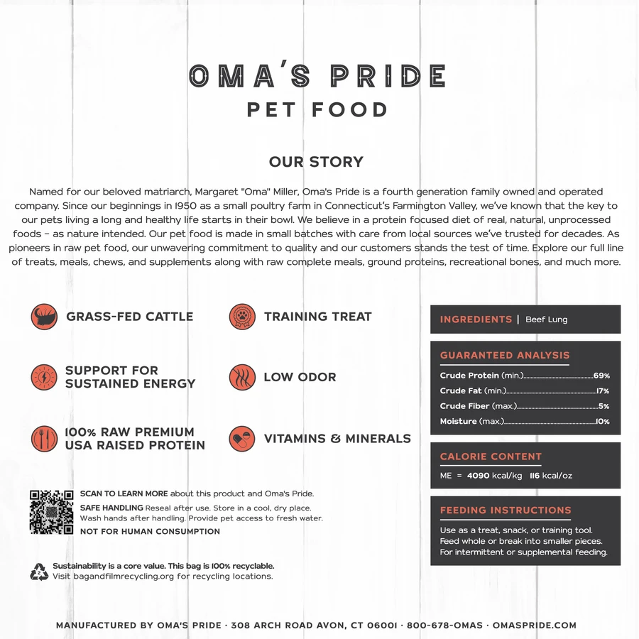 Oma's Pride Beef Lung Treats - Image 6