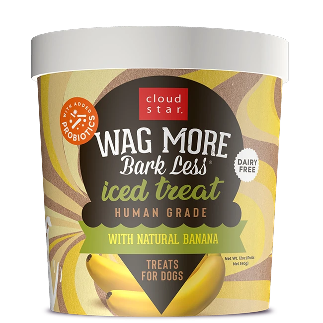 Cloud Star WAG MORE BARK LESS ICED TREAT WITH NATURAL BANANA, 12 Oz