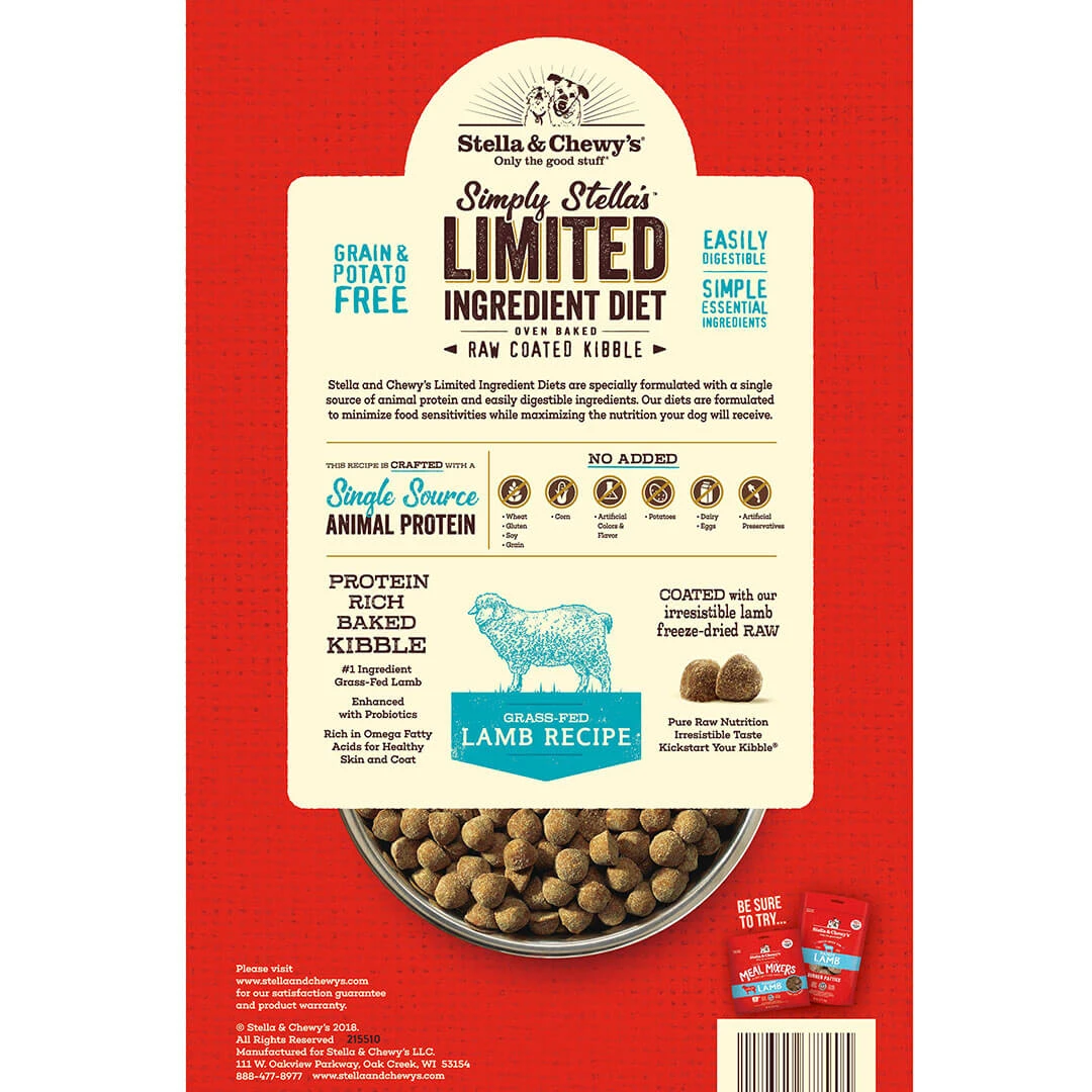 Stella & Chewy's Simply Stella's Limited Ingredient Diet Grass Fed Lamb Recipe Dry Dog Food - Image 2