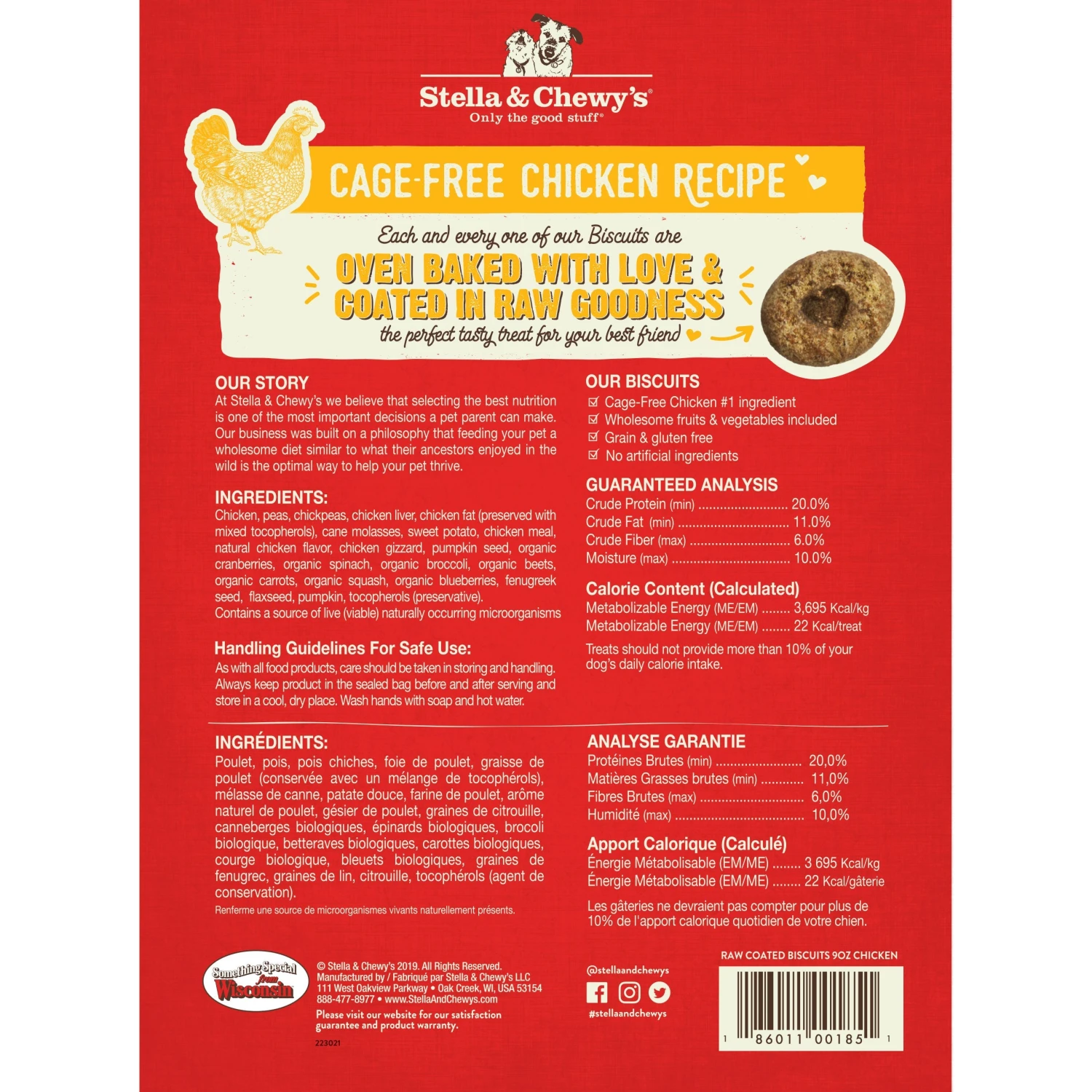 Stella & Chewy's Raw Coated Biscuits Cage Free Chicken Recipe Dog Treats - Image 2