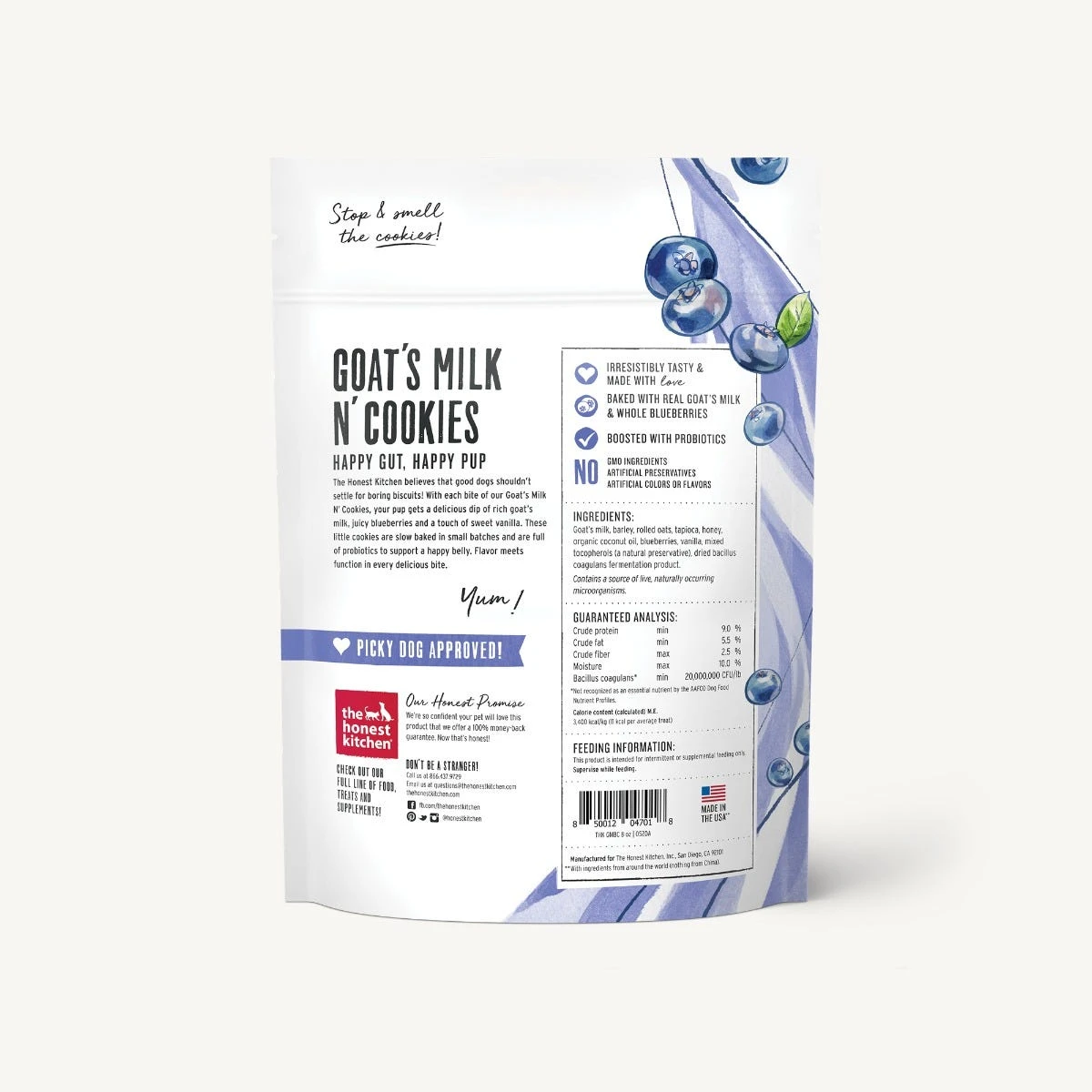 The Honest Kitchen Goat's Milk N' Cookies Slow Baked With Blueberries & Vanilla - Image 2