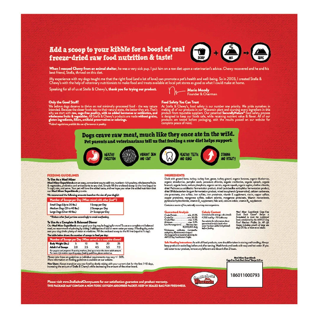 Stella & Chewy's Dog FD Duck Meal Mixer Superblends - Image 2